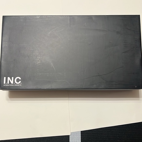 Inc women’s brown elastic goring pull tab at sides cushioned studded fawne round - Picture 2 of 6